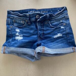 American Eagle Outfitters Distressed Blue Jean Shorts